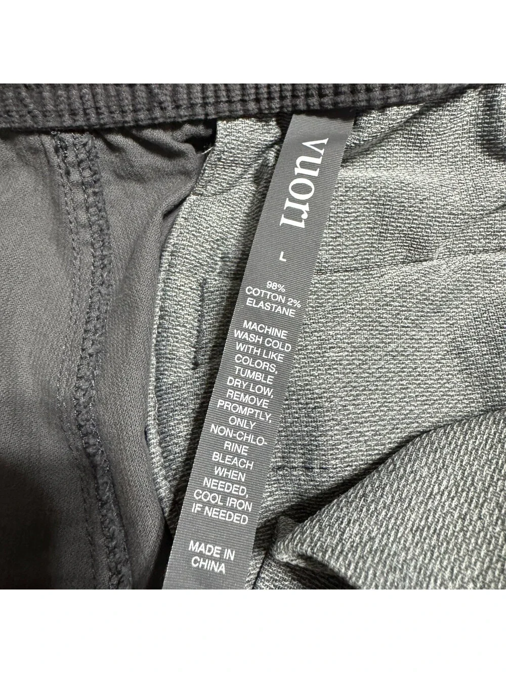 Vuori Optimist Corduroy Pants Mens Large Dark Grey Tapered Stretch V440 30